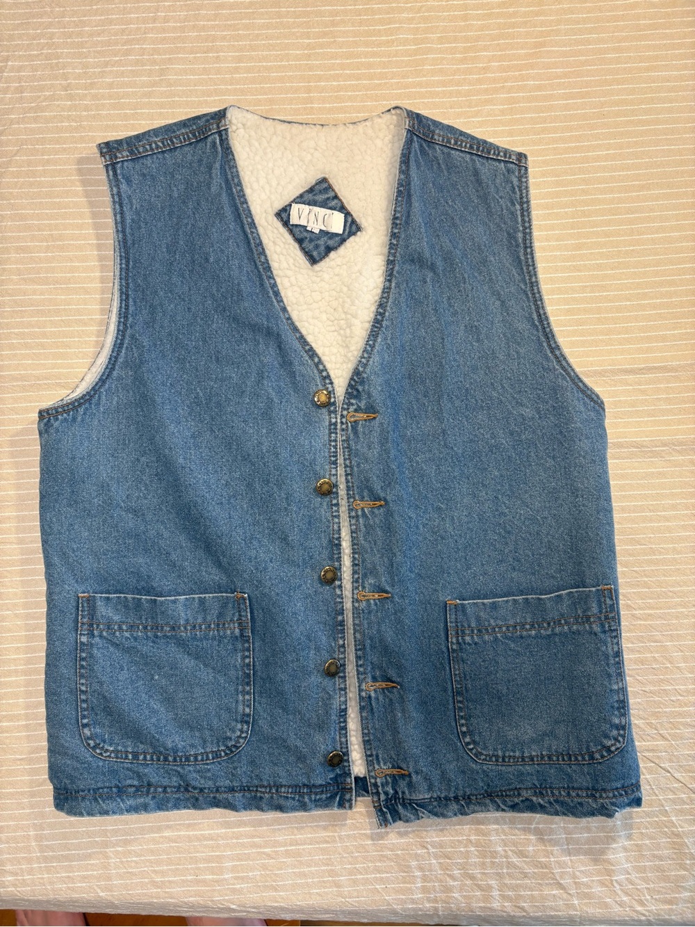 Denim Sherpa-Lined Vest